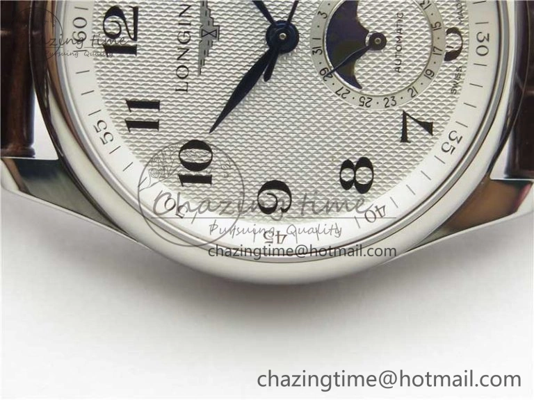Master Moonphase L2.909.4.78.3 SS GSF 1:1 Best Edtion White Dial On Brown Leather Strap A899 V StreetReady 7567