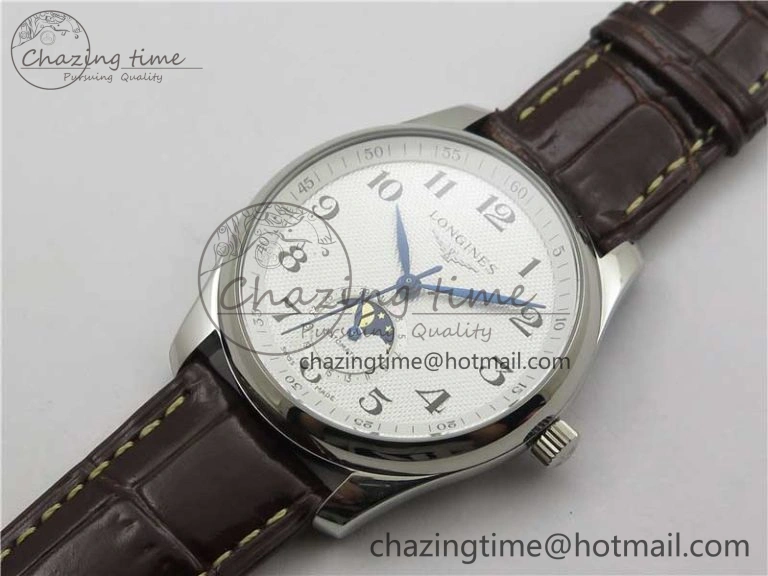 Master Moonphase L2.909.4.78.3 SS GSF 1:1 Best Edtion White Dial On Brown Leather Strap A899 V StreetReady 7567