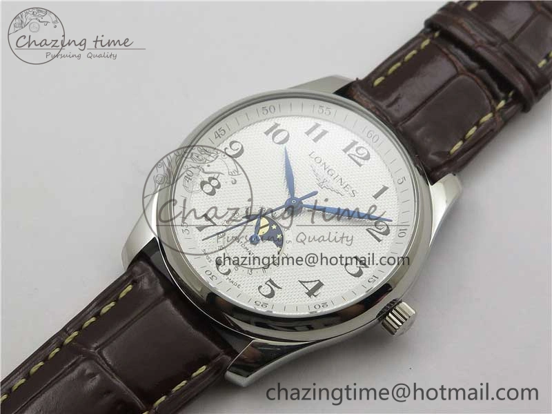 Master Moonphase L2.909.4.78.3 SS GSF 1:1 Best Edtion White Dial On Brown Leather Strap A899 V StreetReady 7567
