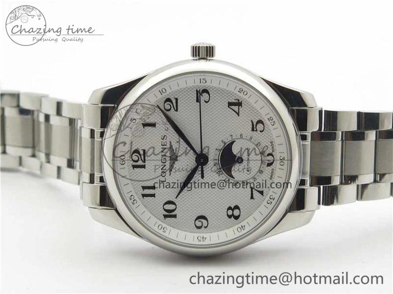 Affordable Master Moonphase L2.909.4.78.3 SS GSF 1:1 Best Edtion White Dial On SS Bracelet A899 V 7572