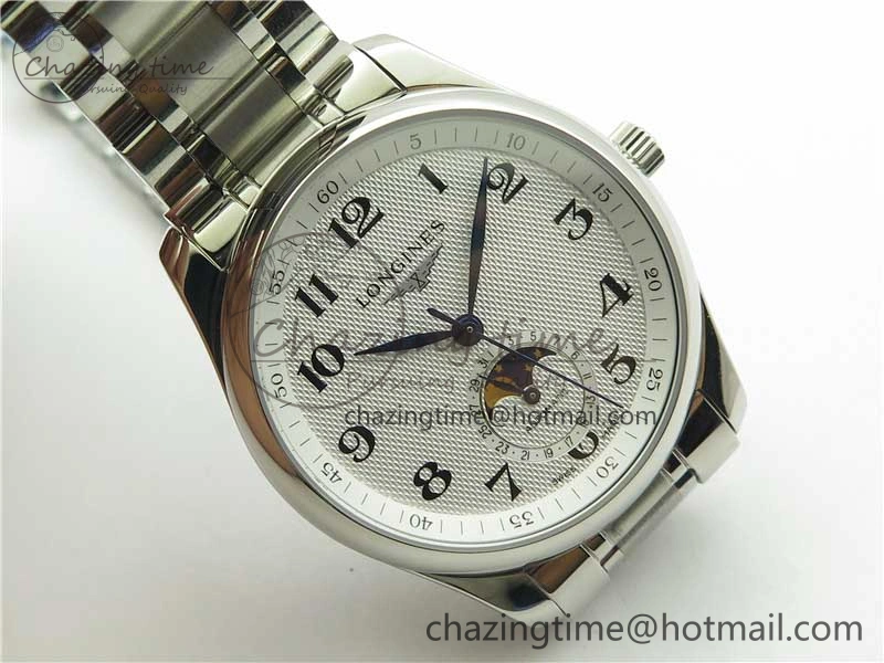 Affordable Master Moonphase L2.909.4.78.3 SS GSF 1:1 Best Edtion White Dial On SS Bracelet A899 V 7572