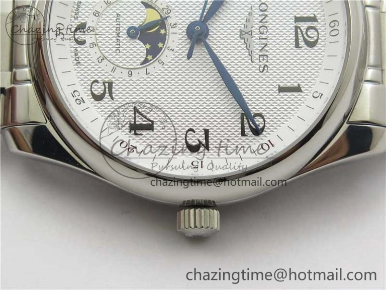 Affordable Master Moonphase L2.909.4.78.3 SS GSF 1:1 Best Edtion White Dial On SS Bracelet A899 V 7572