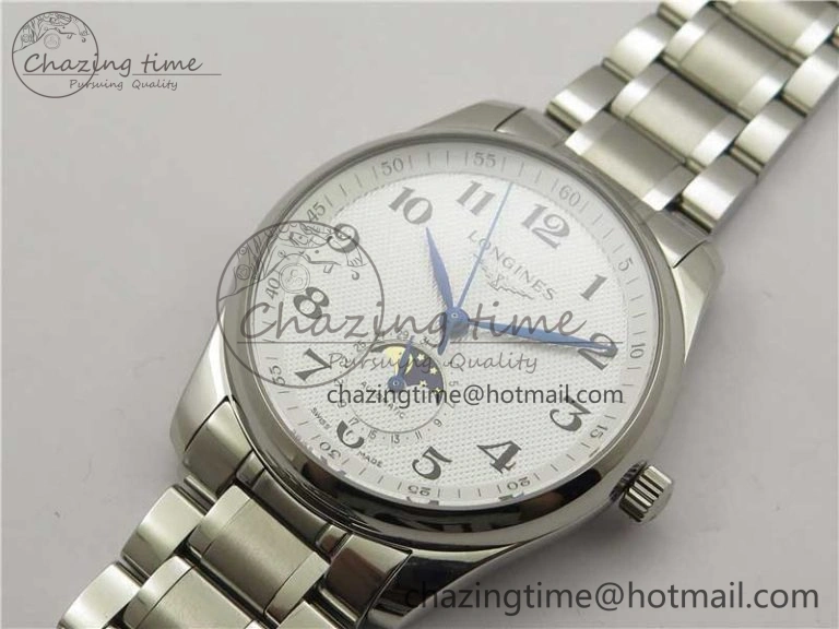 Affordable Master Moonphase L2.909.4.78.3 SS GSF 1:1 Best Edtion White Dial On SS Bracelet A899 V 7572