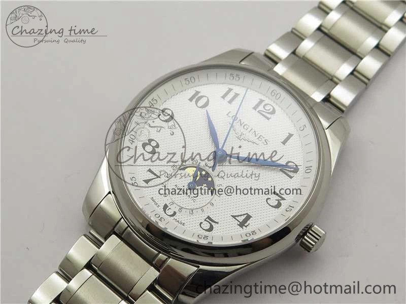 Affordable Master Moonphase L2.909.4.78.3 SS GSF 1:1 Best Edtion White Dial On SS Bracelet A899 V 7572