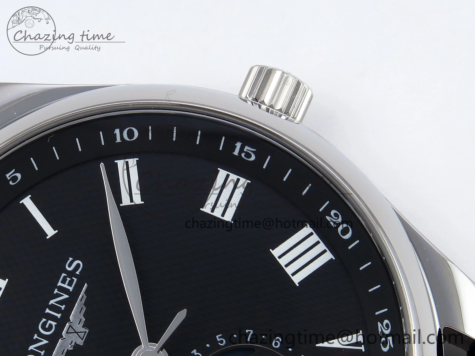 Colorful Master Moonphase SS APSF 1:1 Best Edition Black Roman Dial on Black Leather Strap AL 7547