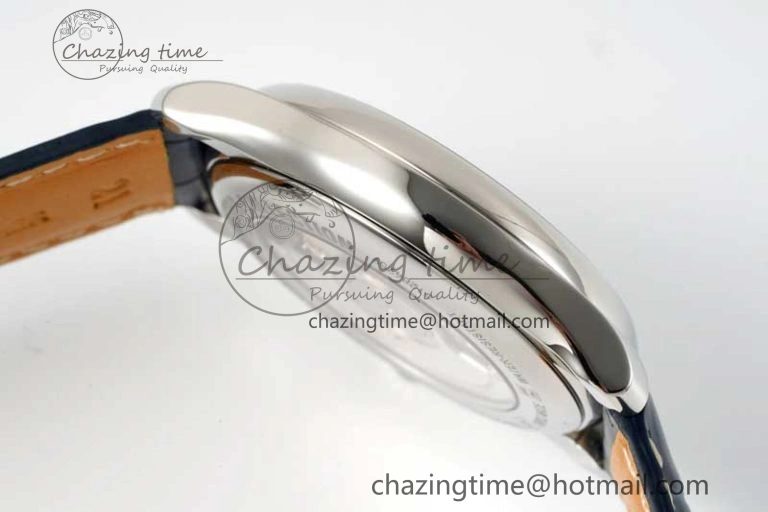 OdorResistant Master Moonphase SS APSF 1:1 Best Edition Blue Diamonds Dial on Blue Leather Strap AL 7558
