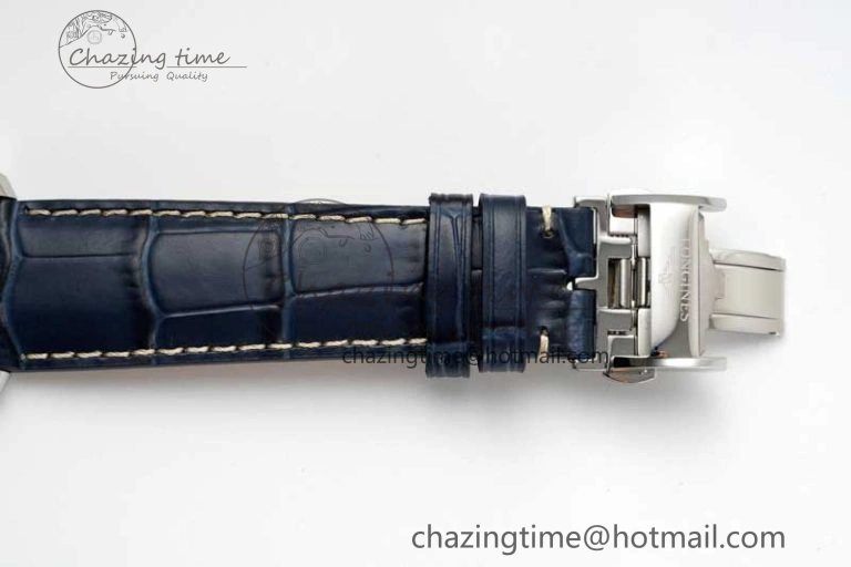 Master Moonphase SS APSF 1:1 Best Edition Blue Stick Dial on Blue Leather Strap AL Comfortable 7557