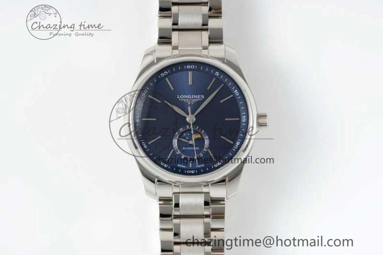 GoodFit Master Moonphase SS APSF 1:1 Best Edition Blue Stick Dial on SS Bracelet AL 7553