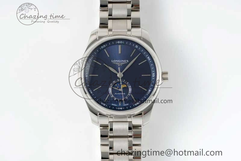 GoodFit Master Moonphase SS APSF 1:1 Best Edition Blue Stick Dial on SS Bracelet AL 7553