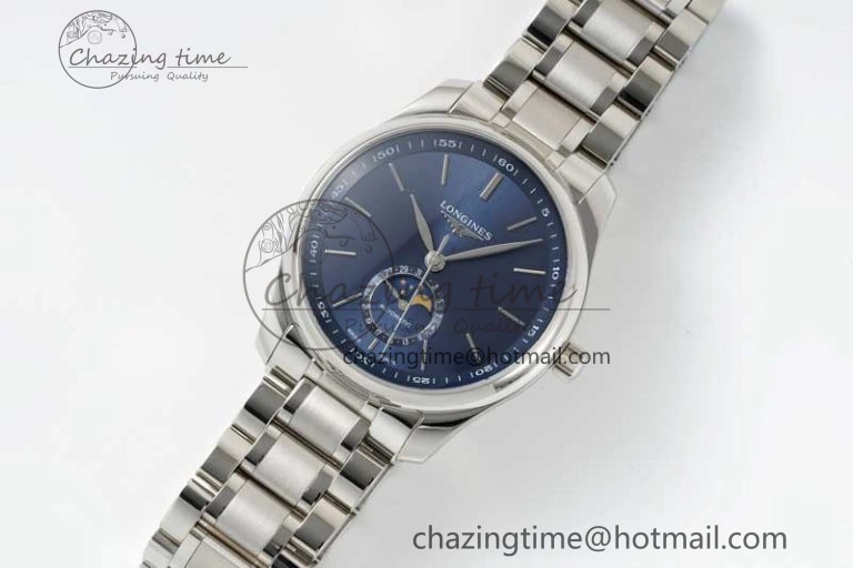 GoodFit Master Moonphase SS APSF 1:1 Best Edition Blue Stick Dial on SS Bracelet AL 7553