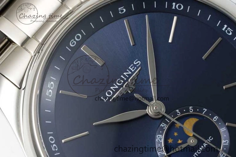 GoodFit Master Moonphase SS APSF 1:1 Best Edition Blue Stick Dial on SS Bracelet AL 7553