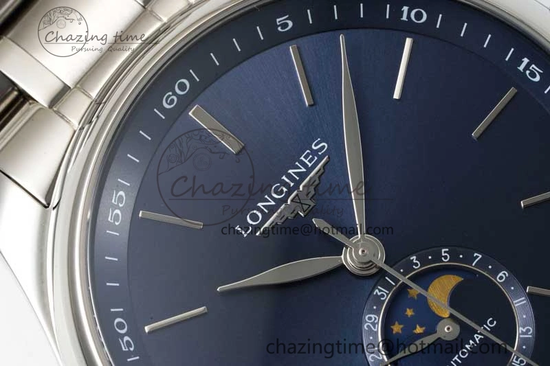 GoodFit Master Moonphase SS APSF 1:1 Best Edition Blue Stick Dial on SS Bracelet AL 7553
