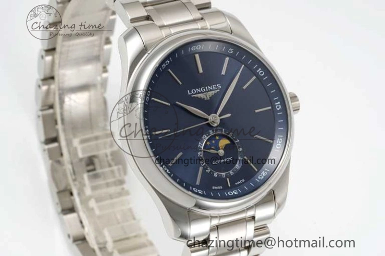 GoodFit Master Moonphase SS APSF 1:1 Best Edition Blue Stick Dial on SS Bracelet AL 7553
