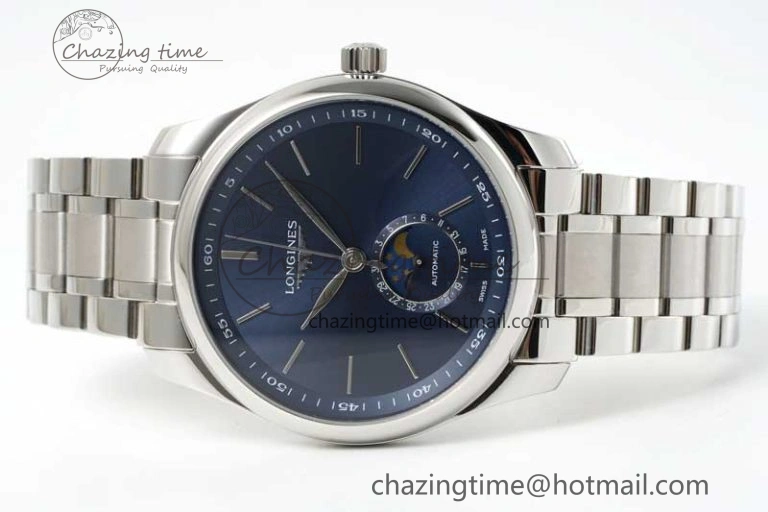 GoodFit Master Moonphase SS APSF 1:1 Best Edition Blue Stick Dial on SS Bracelet AL 7553