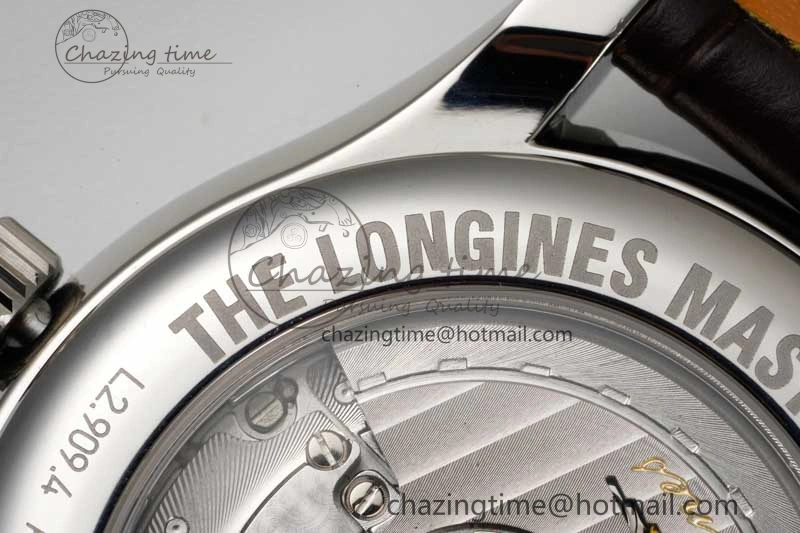 Master Moonphase SS APSF 1:1 Best Edition White Diamonds Dial on Brown Leather Strap AL Affordable 7561
