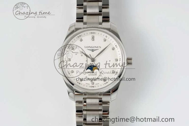 Master Moonphase SS APSF 1:1 Best Edition White Diamonds Dial on SS Bracelet AL Colorful 7551