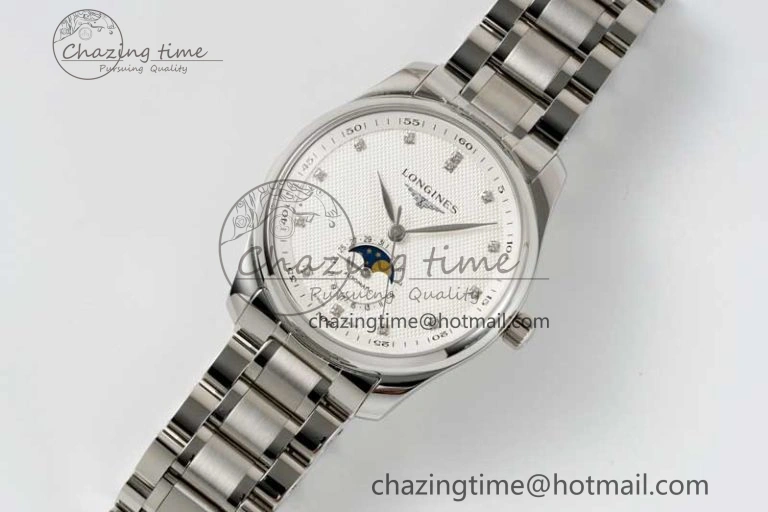 Master Moonphase SS APSF 1:1 Best Edition White Diamonds Dial on SS Bracelet AL Colorful 7551