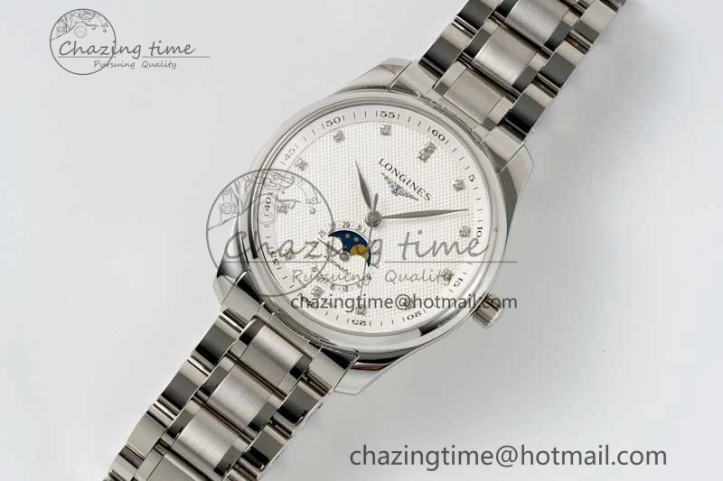 Master Moonphase SS APSF 1:1 Best Edition White Diamonds Dial on SS Bracelet AL Colorful 7551