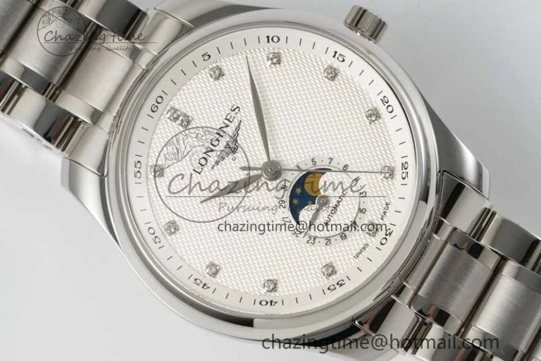 Master Moonphase SS APSF 1:1 Best Edition White Diamonds Dial on SS Bracelet AL Colorful 7551