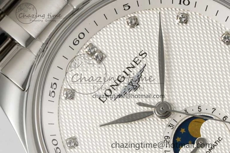 Master Moonphase SS APSF 1:1 Best Edition White Diamonds Dial on SS Bracelet AL Colorful 7551