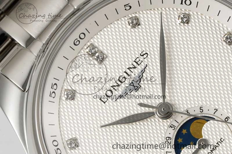 Master Moonphase SS APSF 1:1 Best Edition White Diamonds Dial on SS Bracelet AL Colorful 7551