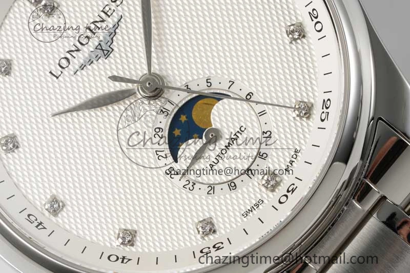 Master Moonphase SS APSF 1:1 Best Edition White Diamonds Dial on SS Bracelet AL Colorful 7551