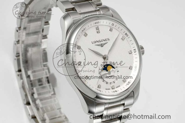 Master Moonphase SS APSF 1:1 Best Edition White Diamonds Dial on SS Bracelet AL Colorful 7551