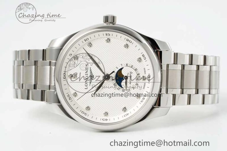 Master Moonphase SS APSF 1:1 Best Edition White Diamonds Dial on SS Bracelet AL Colorful 7551