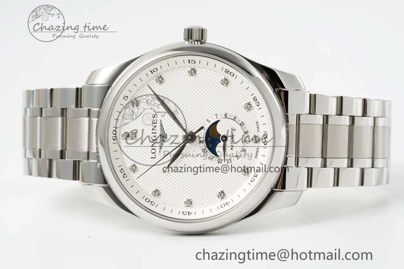 Master Moonphase SS APSF 1:1 Best Edition White Diamonds Dial on SS Bracelet AL Colorful 7551