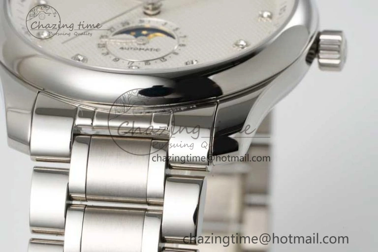 Master Moonphase SS APSF 1:1 Best Edition White Diamonds Dial on SS Bracelet AL Colorful 7551
