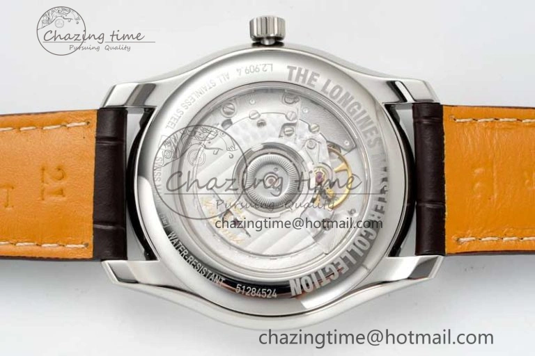 FlexibleFit Master Moonphase SS APSF 1:1 Best Edition White Numeral Dial on Brown Leather Strap AL 7559