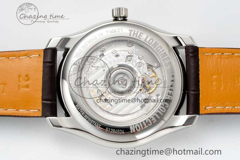 FlexibleFit Master Moonphase SS APSF 1:1 Best Edition White Numeral Dial on Brown Leather Strap AL 7559