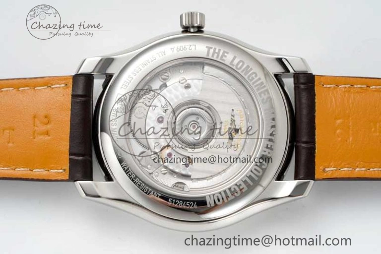 FlexibleFit Master Moonphase SS APSF 1:1 Best Edition White Numeral Dial on Brown Leather Strap AL 7559
