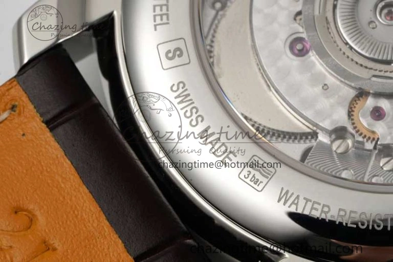 FlexibleFit Master Moonphase SS APSF 1:1 Best Edition White Numeral Dial on Brown Leather Strap AL 7559