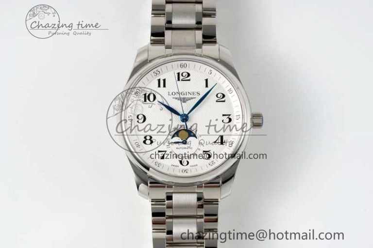 Efficient Master Moonphase SS APSF 1:1 Best Edition White Numeral Dial on SS Bracelet AL 7552