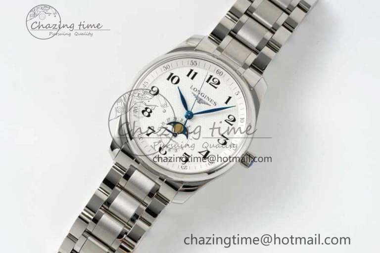 Efficient Master Moonphase SS APSF 1:1 Best Edition White Numeral Dial on SS Bracelet AL 7552
