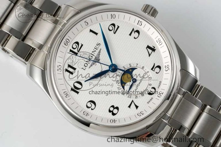 Efficient Master Moonphase SS APSF 1:1 Best Edition White Numeral Dial on SS Bracelet AL 7552