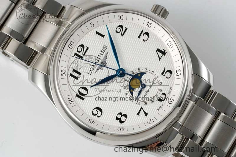 Efficient Master Moonphase SS APSF 1:1 Best Edition White Numeral Dial on SS Bracelet AL 7552