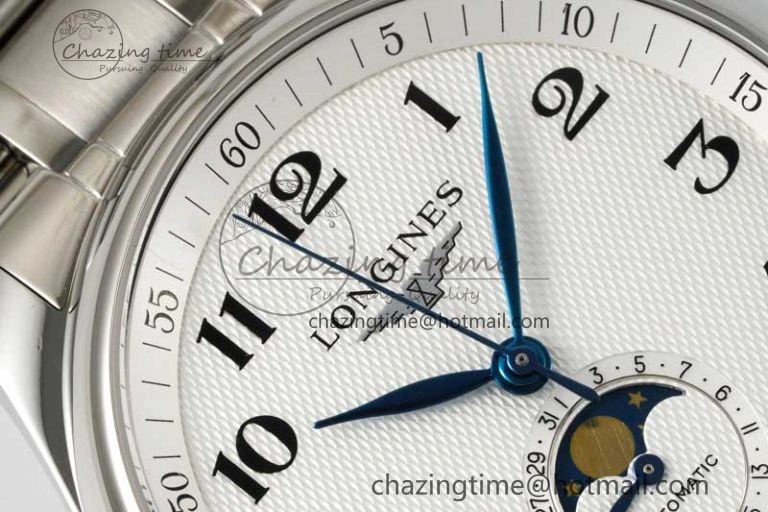 Efficient Master Moonphase SS APSF 1:1 Best Edition White Numeral Dial on SS Bracelet AL 7552