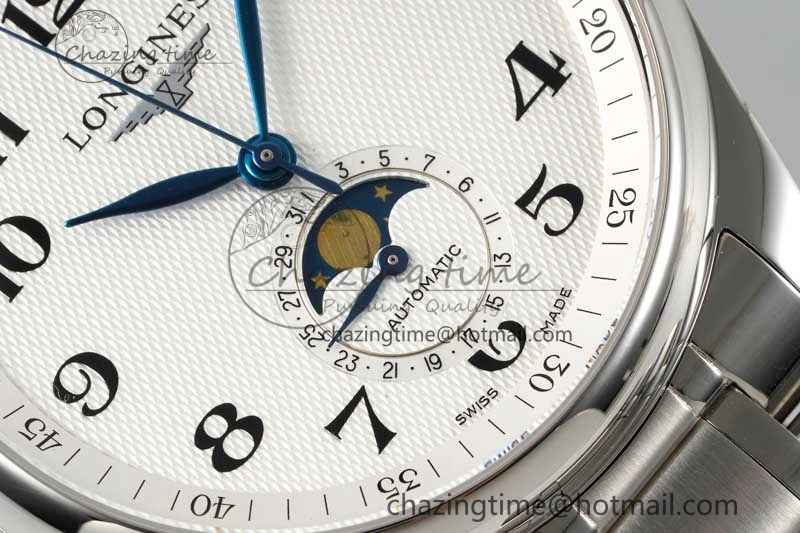 Efficient Master Moonphase SS APSF 1:1 Best Edition White Numeral Dial on SS Bracelet AL 7552