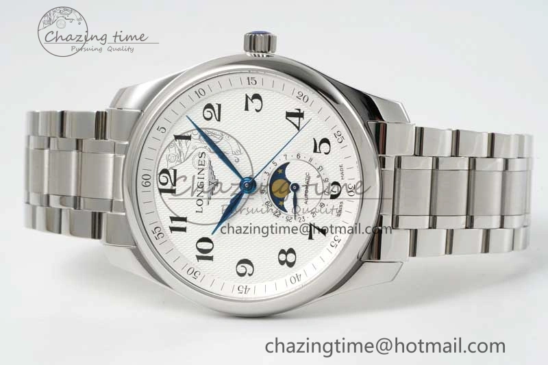 Efficient Master Moonphase SS APSF 1:1 Best Edition White Numeral Dial on SS Bracelet AL 7552