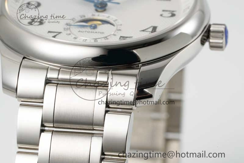 Efficient Master Moonphase SS APSF 1:1 Best Edition White Numeral Dial on SS Bracelet AL 7552