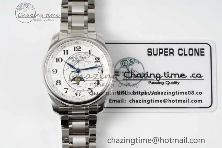 Efficient Master Moonphase SS APSF 1:1 Best Edition White Numeral Dial on SS Bracelet AL 7552