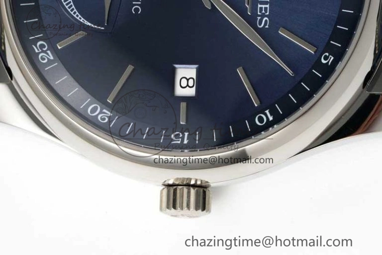 Master Power Reserve SS APSF 1:1 Best Edition Blue Dial on Blue Leather Strap AL SmoothTexture 7556