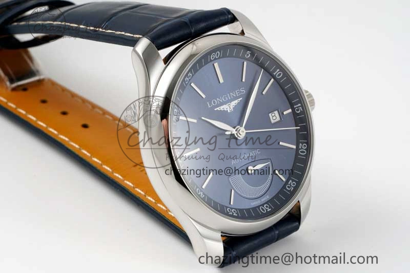 Master Power Reserve SS APSF 1:1 Best Edition Blue Dial on Blue Leather Strap AL SmoothTexture 7556
