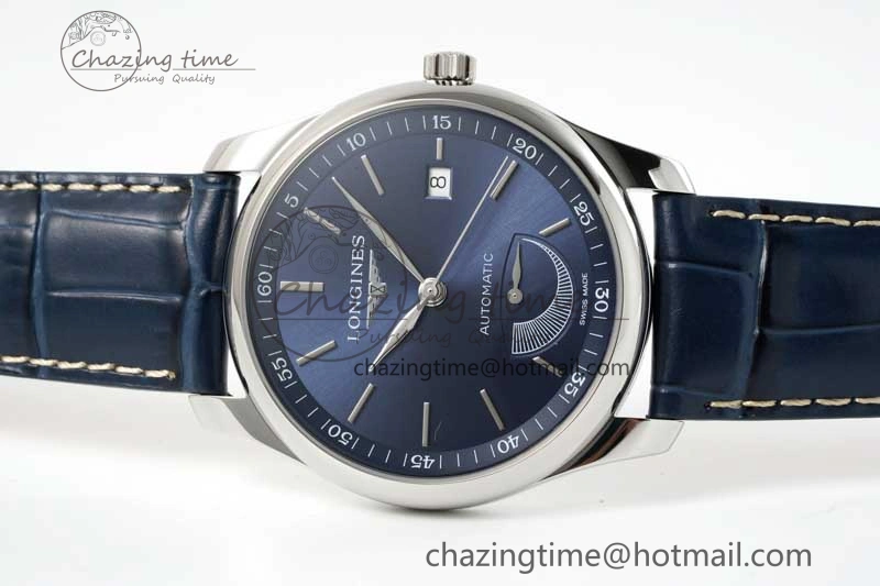 Master Power Reserve SS APSF 1:1 Best Edition Blue Dial on Blue Leather Strap AL SmoothTexture 7556