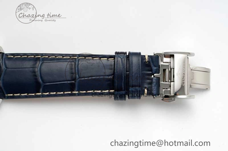 Master Power Reserve SS APSF 1:1 Best Edition Blue Dial on Blue Leather Strap AL SmoothTexture 7556