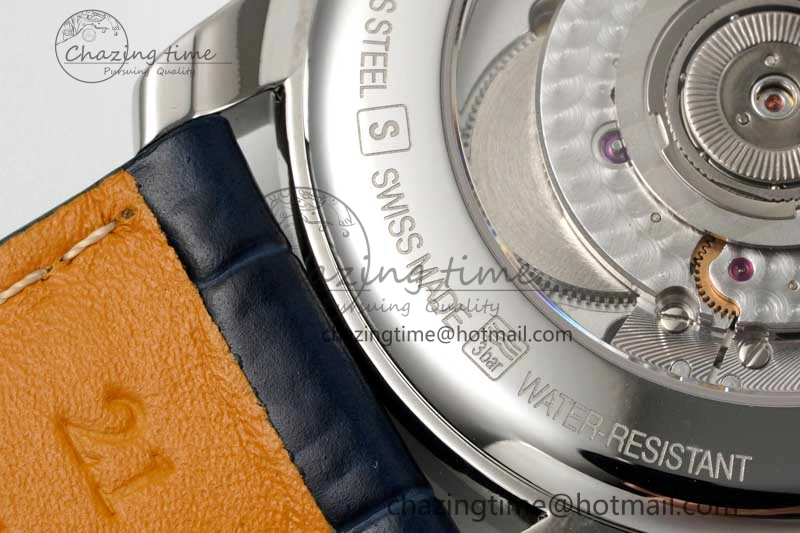 Master Power Reserve SS APSF 1:1 Best Edition Blue Dial on Blue Leather Strap AL SmoothTexture 7556