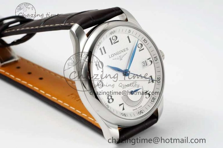 Master Power Reserve SS APSF 1:1 Best Edition White Dial on Brown Leather Strap AL Attractive 7560