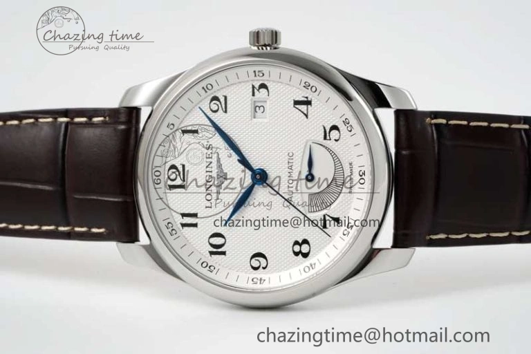 Master Power Reserve SS APSF 1:1 Best Edition White Dial on Brown Leather Strap AL Attractive 7560